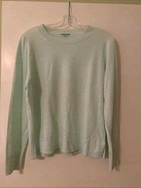 J. Crew Light Mint Green Crewneck Cashmere Sweater
